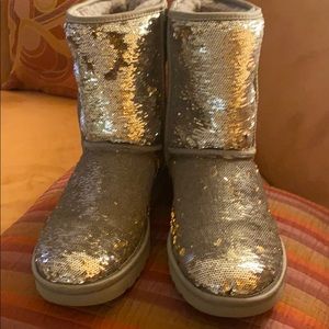 UGG Classic Silver Sequin Boot